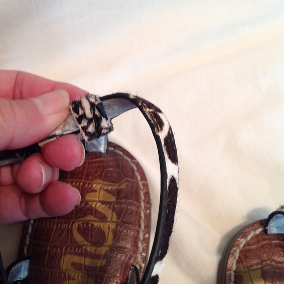 Sam Edelman Genuine calf hair croc footbed sandal - Picture 4 of 6